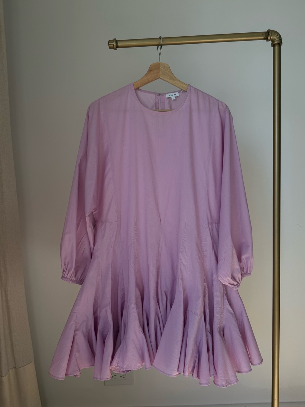 RHODE Lilac Long Sleeve Mini Dress w Braided Belt XS - Picture 14 of 15